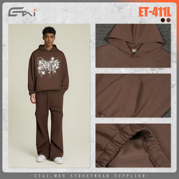 Unisex Oversized Hoodie with large graphic print, kangaroo pocket and elastic hem Mune Fashion