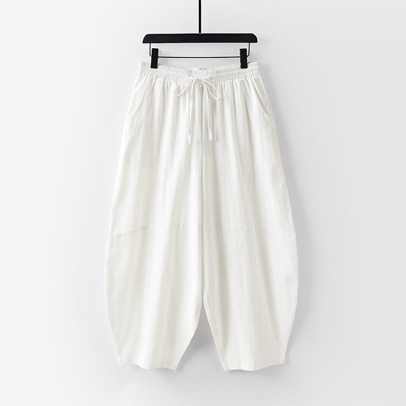 Women Lightweight Harem Pants with Wide Leg and Elastic Waist Mune Fashion