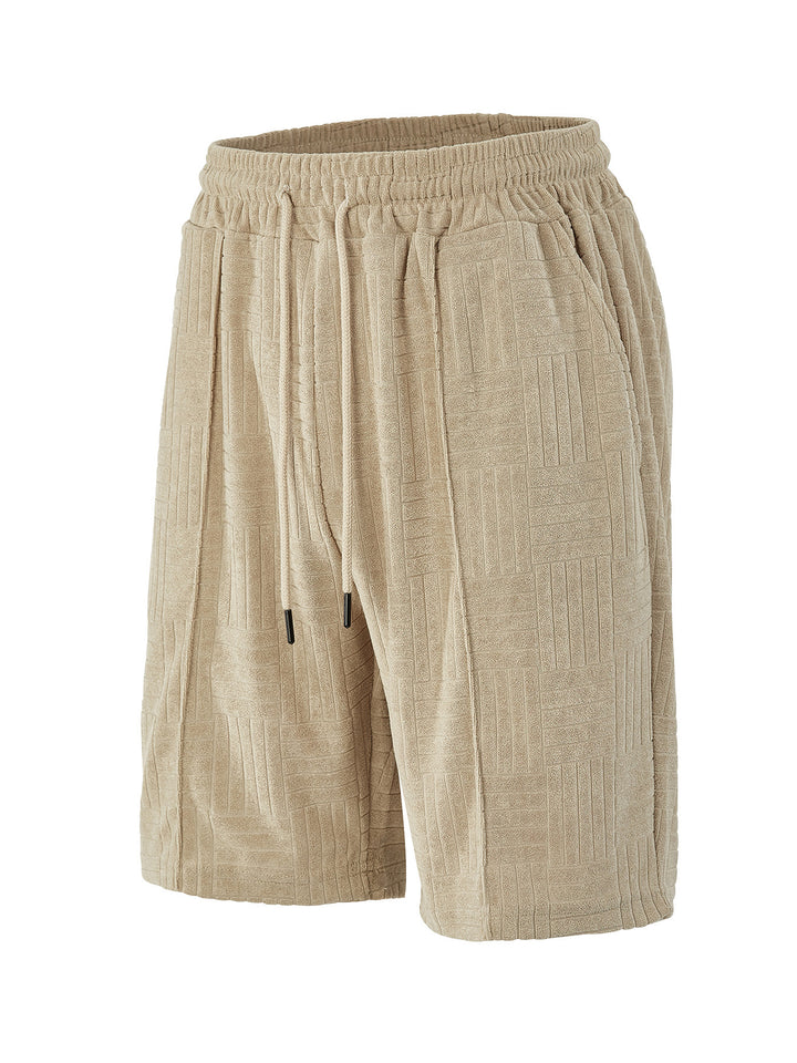 Men's structured terry Bermuda shorts with elastic drawstring waistband and inset pockets Mune Fashion