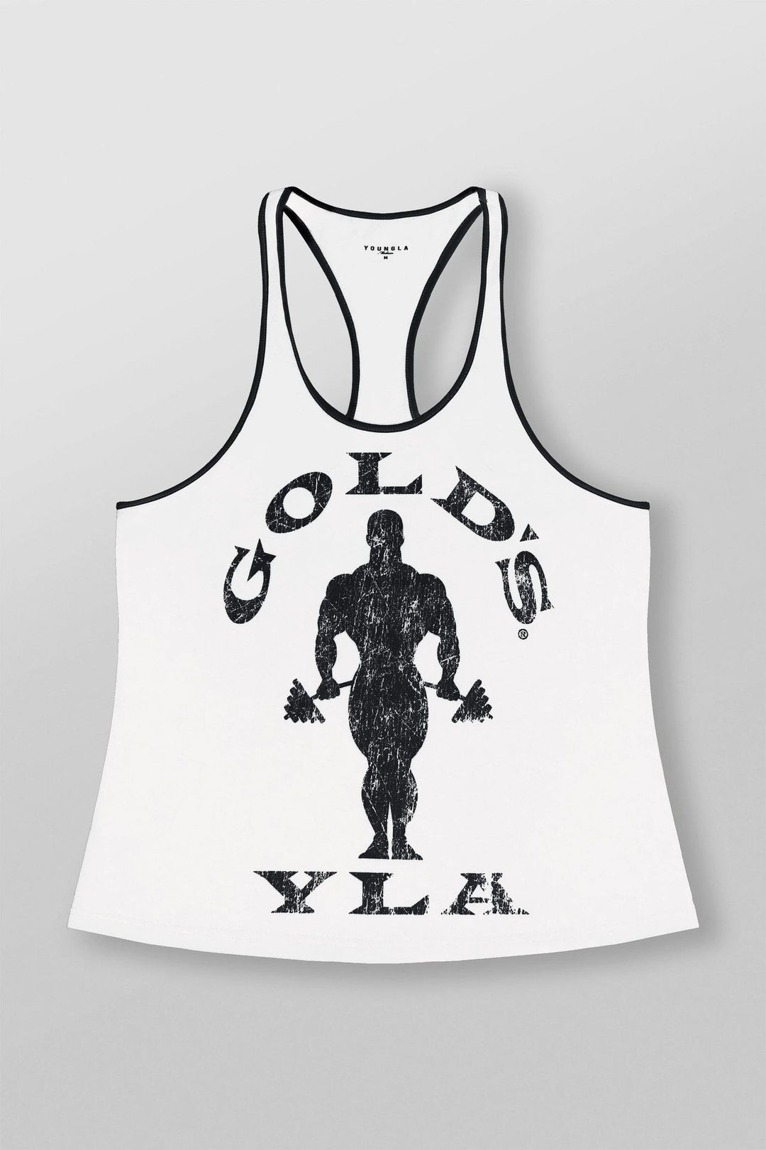 Men's nan athletic Stringer tank top backless cut with contrast piping and strength sports motif Mune Fashion