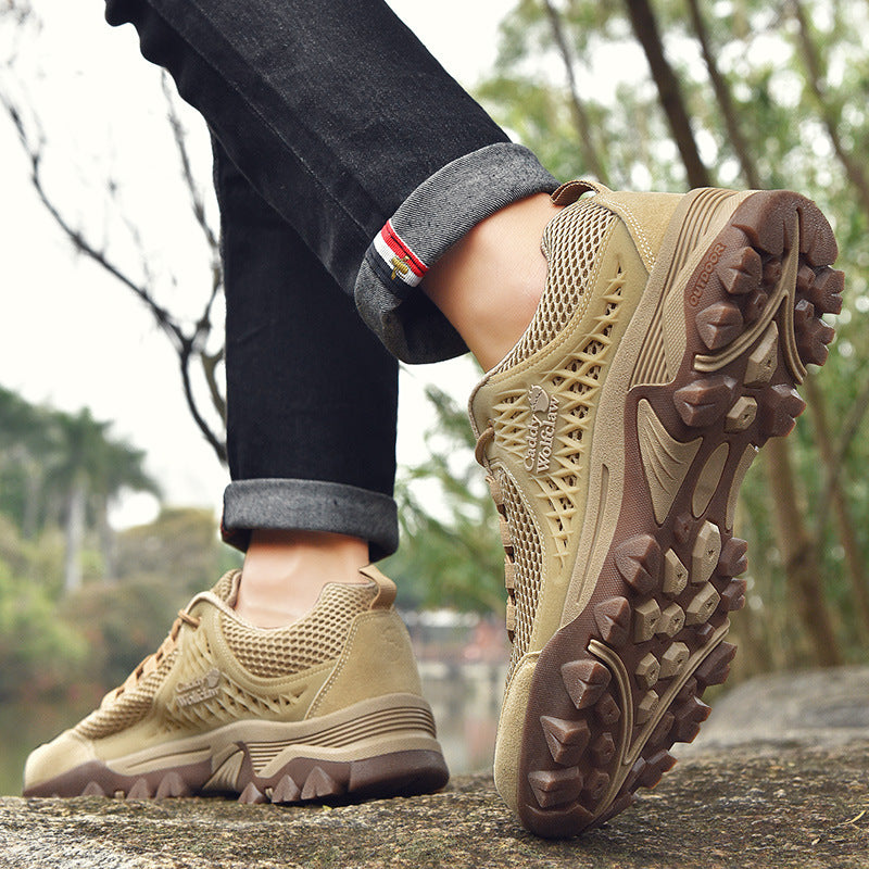 Men's Breathable Trekking and Hiking Shoe with Profiled Stud Sole Design Mune Fashion