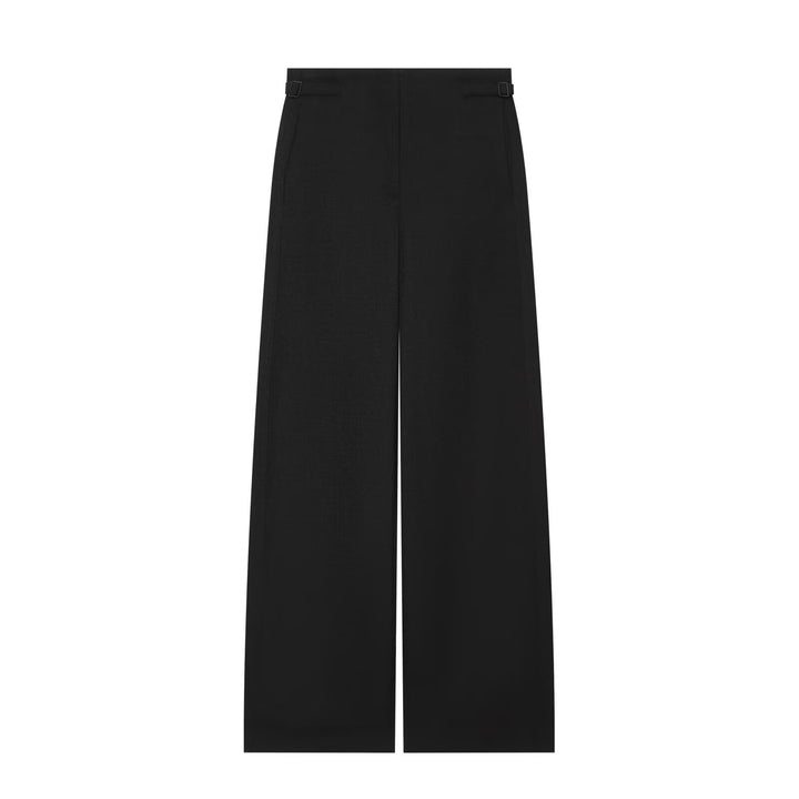 Women's Wide High Waist Culotte Pants with clear front seam and side waist straps Drune