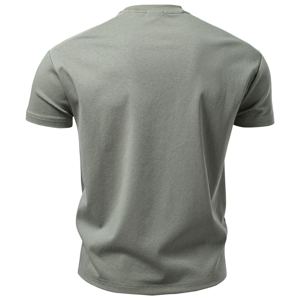 Men's nano classic cotton jersey round neck shirt with reinforced collar Mune Fashion