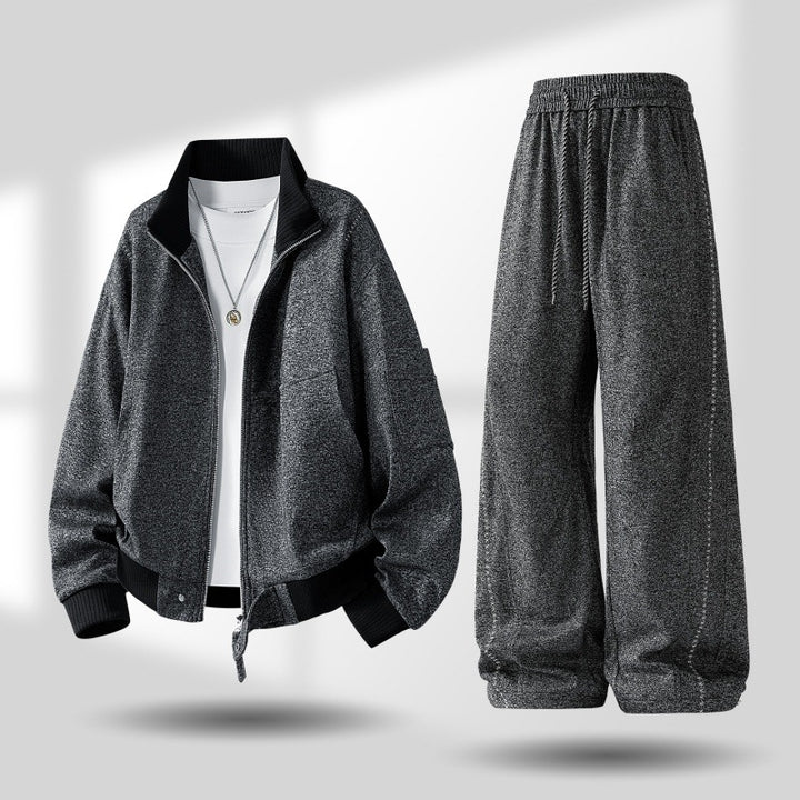 Men's comfortable oversized leisure training suit with zip-up jacket and loose joggers Mune Fashion