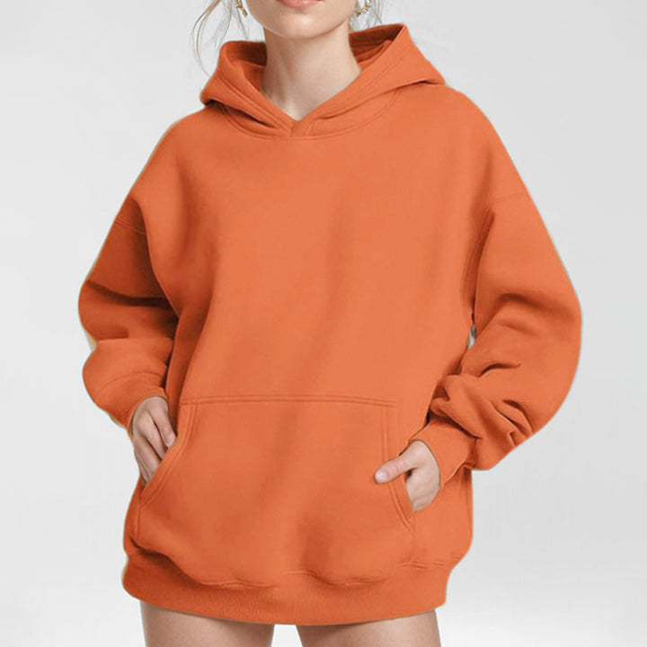 Ladies' extra wide boxy hooded sweatshirt with deep shoulder fit, kangaroo pocket, and brushed interior Mune Fashion