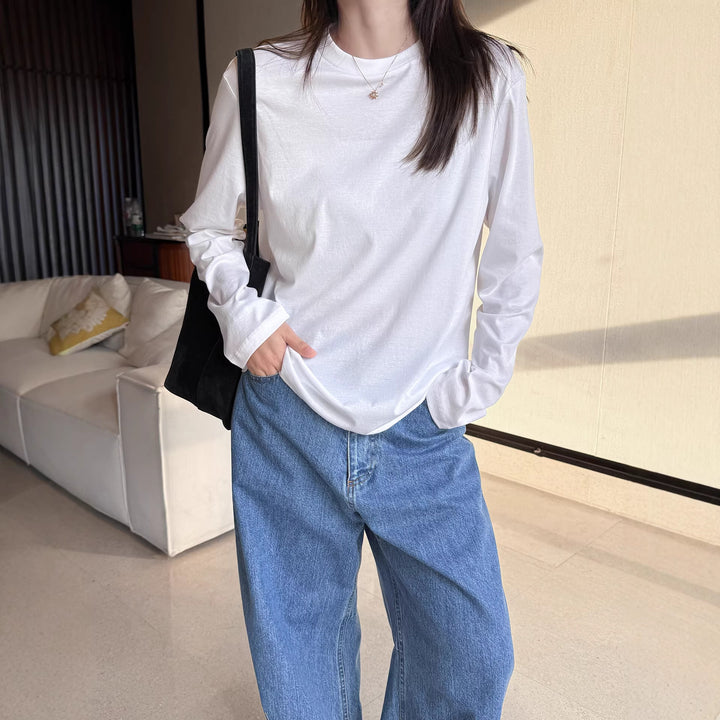 Women's Comfortable Long Sleeve Shirt with Simple Details Mune Fashion