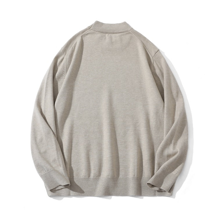 Unisex Fine Knit Sweater with Mockneck, Oversized Cut and Ribbed Cuffs Mune Fashion