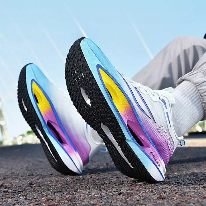 Unisex lightweight running shoes with cushioning platform sole and breathable upper material Mune Fashion