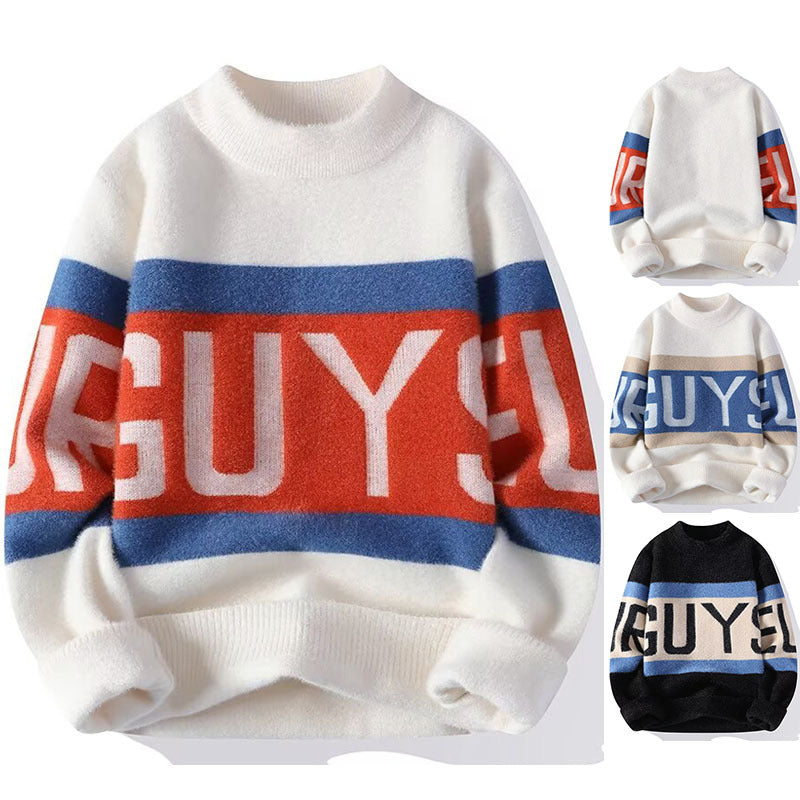 Women's Cozy Chunky Knit Sweater with Striking Print Mune Fashion