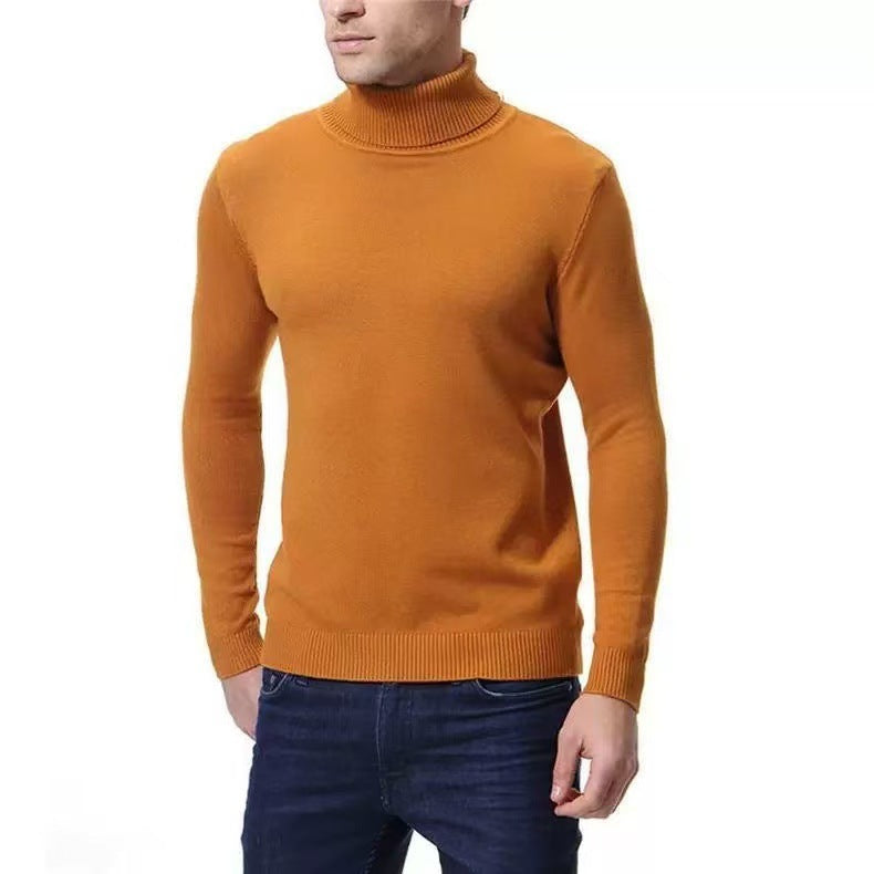Men's slim fine-knit roll-neck jumper made from a merino cotton blend with ribbed cuffs Mune Fashion