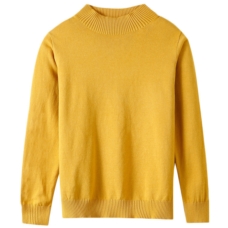 Women's Lightweight Short-Cut Stand Collar Sweater Made of Fine Knitting with Extended Ribbed Cuffs Mune Fashion