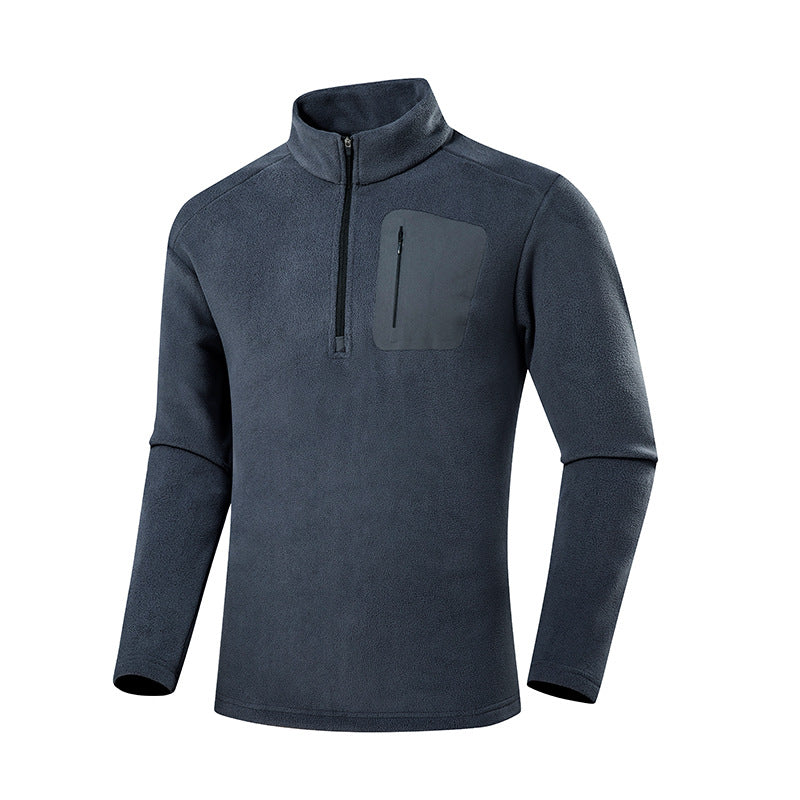 Men's fleece pullover with quarter zip and concealed chest pocket Mune Fashion