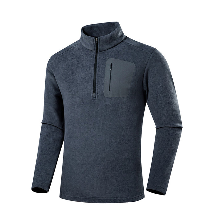 Men's fleece pullover with quarter zip and concealed chest pocket Mune Fashion