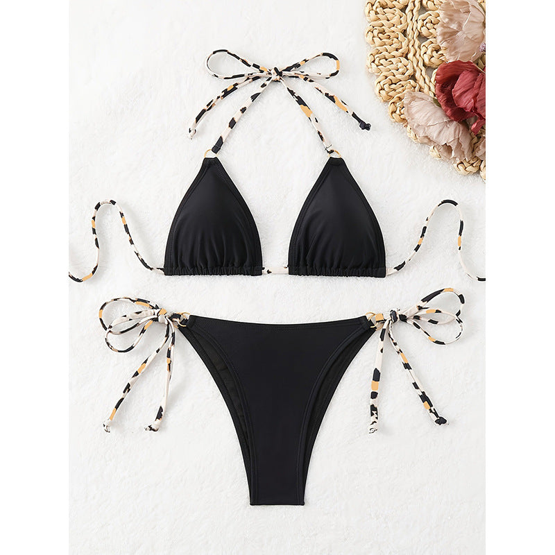Women's Triangle Bikini Set with Playful Ties Mune Fashion