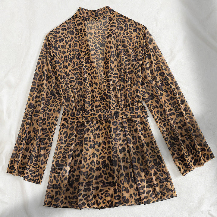 Women's airy beach cover-up with trendy leopard print Mune Fashion