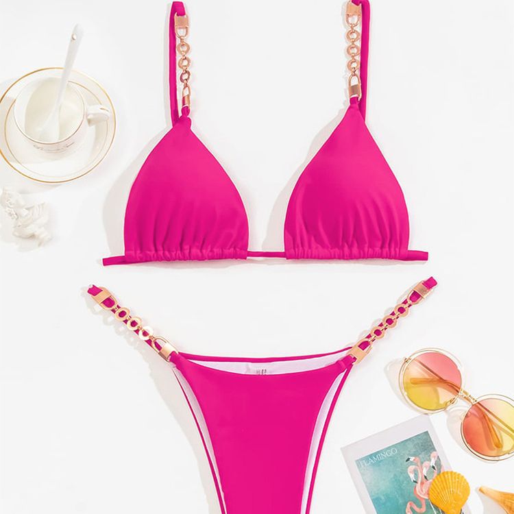 Women's Triangle Bikini with Decorative Chain Details Mune Fashion