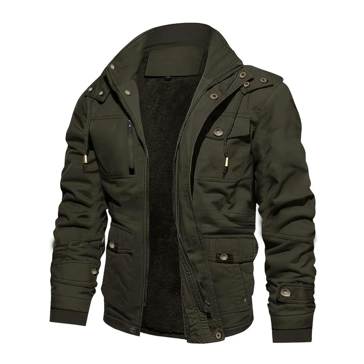 Men's thermal field jacket with teddy lining, hood, and multiple pockets Mune Fashion