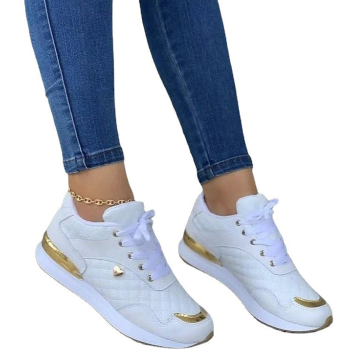Ladies fashionable sneakers with elegant metal details and comfortable sole Mune Fashion