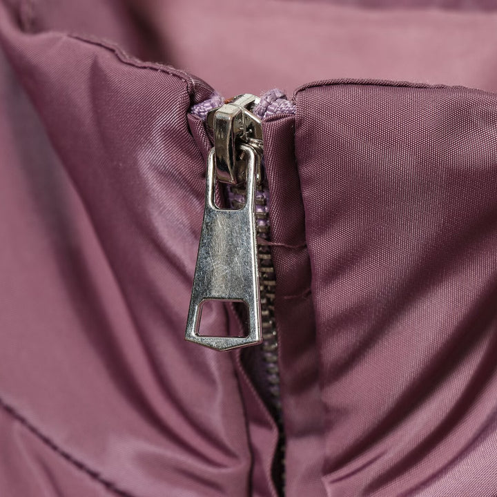 Women's Cropped Bomber Jacket in Satin Look with Stand Collar and Waist Drawstring Mune Fashion