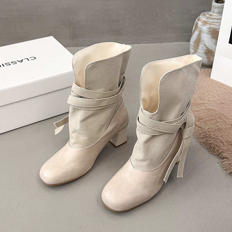 Ladies Elegant and Comfortable Ankle Boots with Straps Mune Fashion