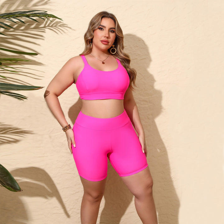 Women's Sporty Crop Top and Cycling Shorts Mune Fashion