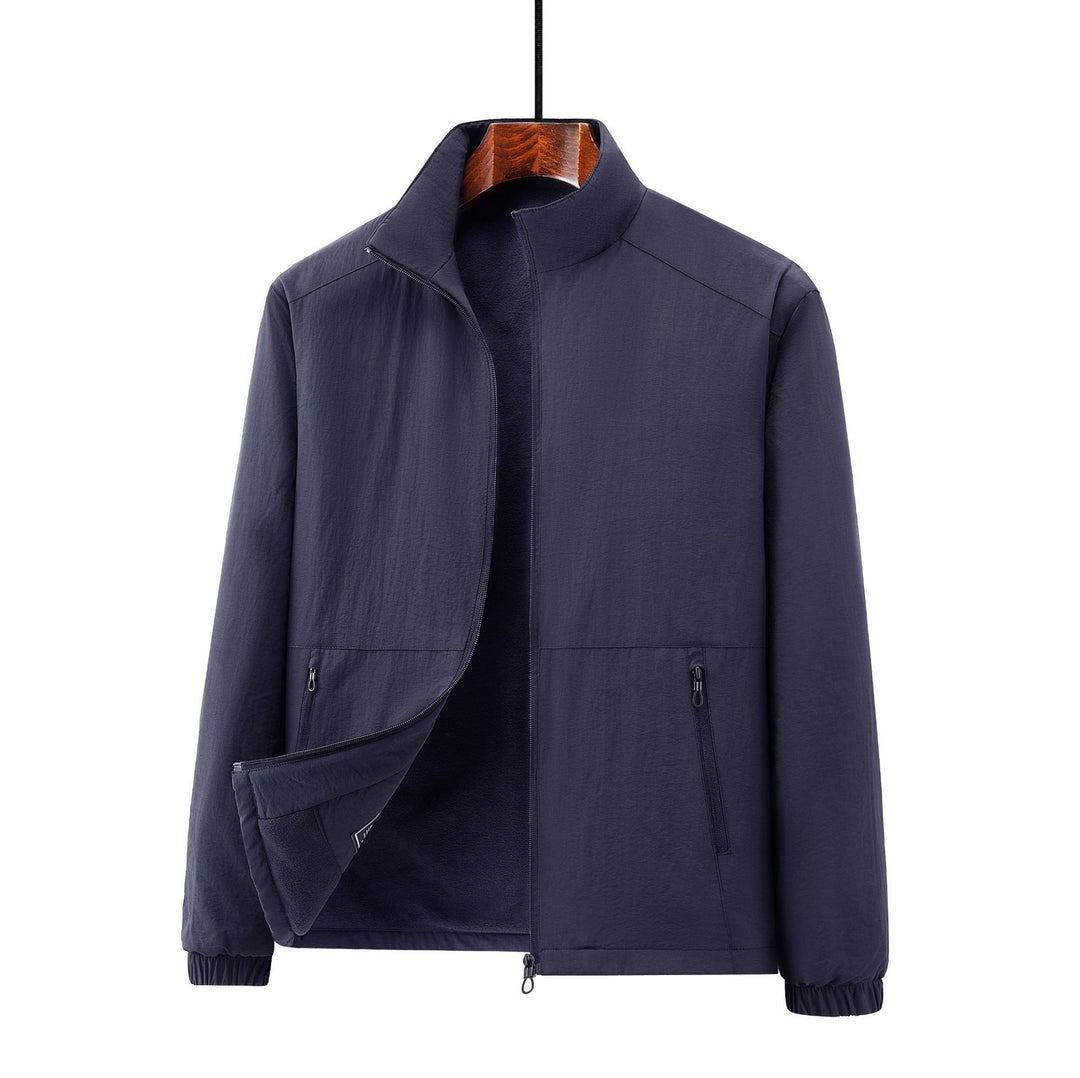 Men's lightweight transitional jacket with fleece lining and stand-up collar Mune Fashion