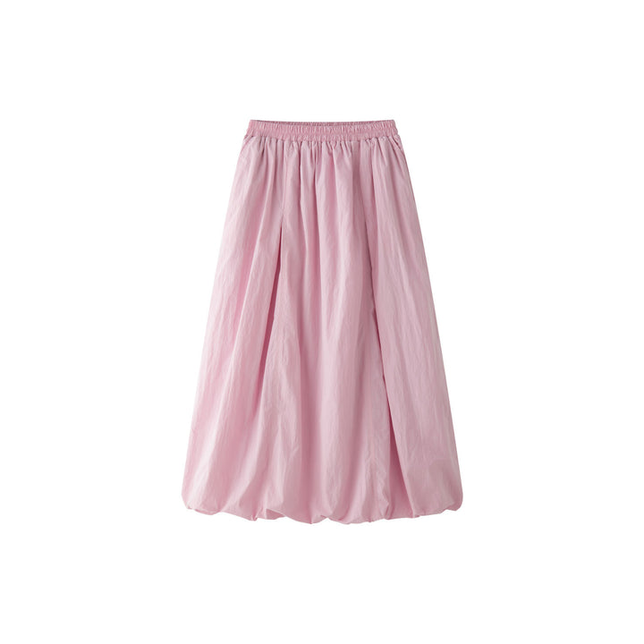 Women's Maxi Skirt with High Waist, Voluminous Silhouette and Bubble Hem Mune Fashion