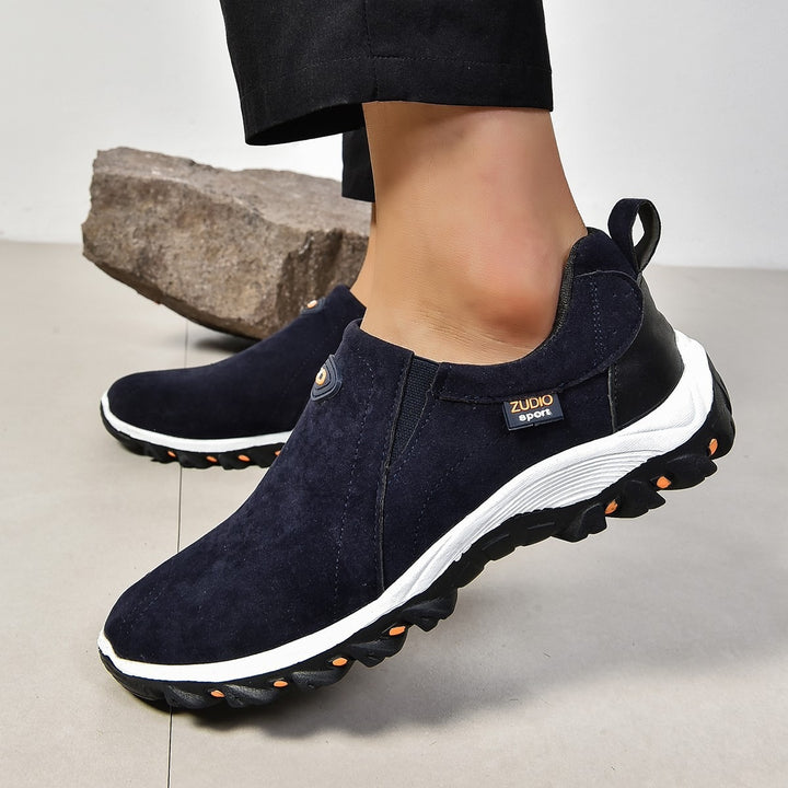 Men's slip-on sneaker in suede look with profiled outdoor sole Mune Fashion