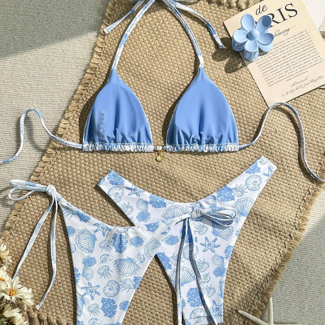 Women's high-quality triangle bikini with floral motifs Mune Fashion