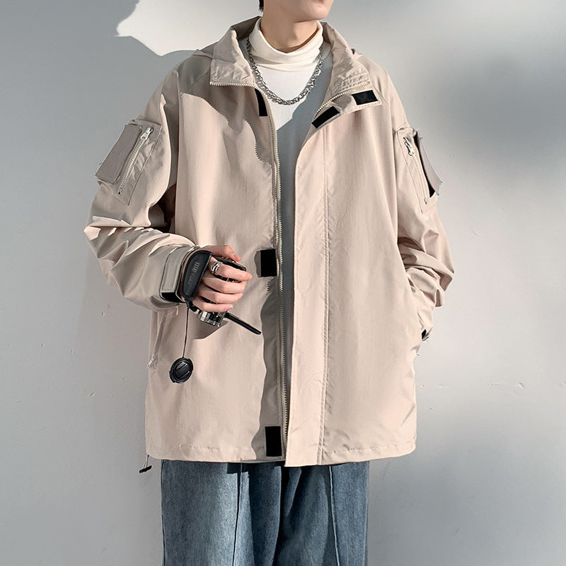 Men's two-layer softshell overlay jacket with hood, wind and water repellent membrane and adjustable hem Mune Fashion