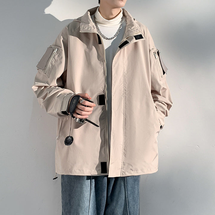 Men's two-layer softshell overlay jacket with hood, wind and water repellent membrane and adjustable hem Mune Fashion