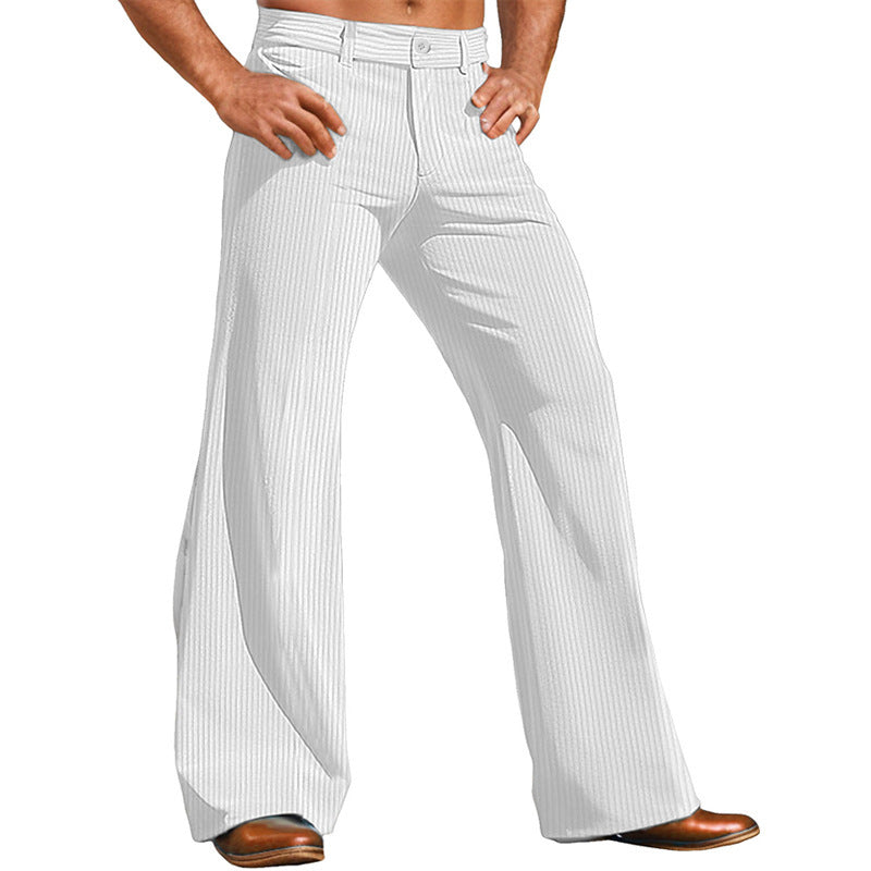 Men's Elegant Flared Pants in Vintage Style with Striped Pattern Mune Fashion