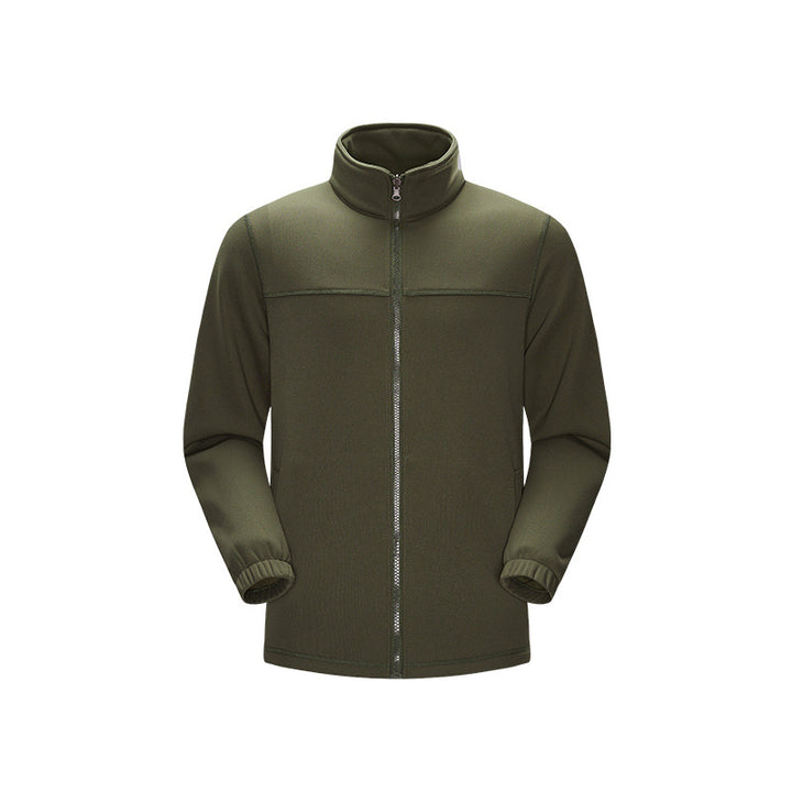 Men's Thermo-Fleece-Softshell Jacket with Stand-up Collar, Front Zipper and Elastic Cuffs Mune Fashion