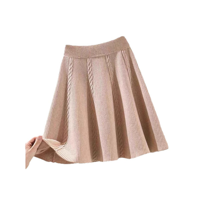 Ladies' calf-length knitted skirt with cable pattern Mune Fashion