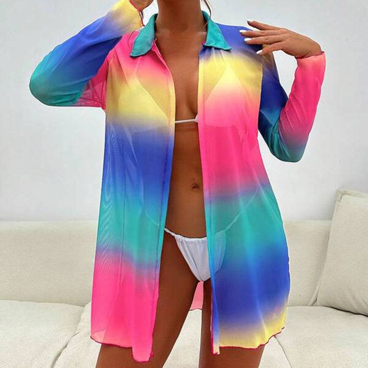 Damen Strandkimono mit buntem Farbverlauf Echo Archiv