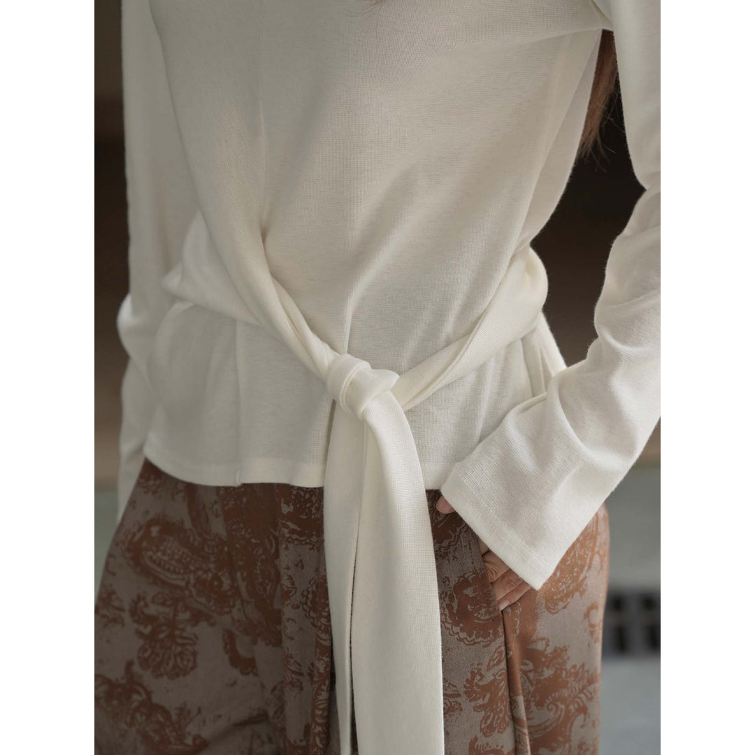 Women High-Waisted Flowing Tailoring Palazzo Pants with Draped Front Panel Mune Fashion