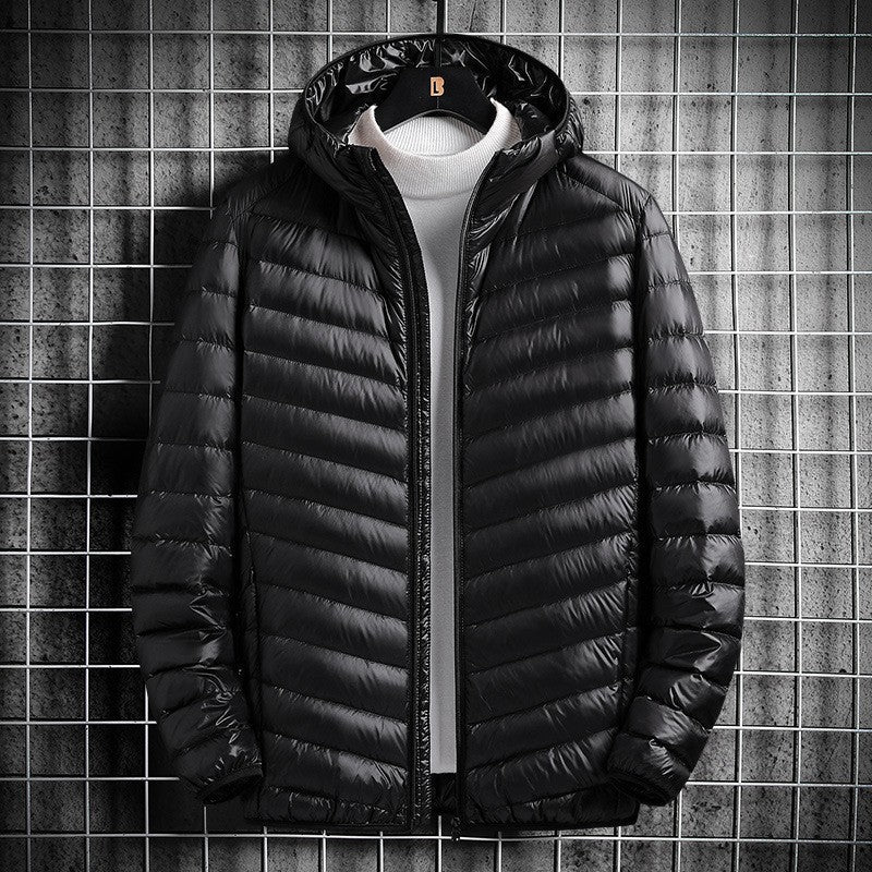 Men's nan ultralight padded jacket with hood, windproof outer shell and packable thermal lining Mune Fashion