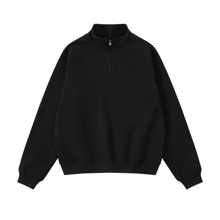Unisex Oversize-Halfzip-Sweatshirt made of cotton blend with standing collar and ribbed cuffs Mune Fashion