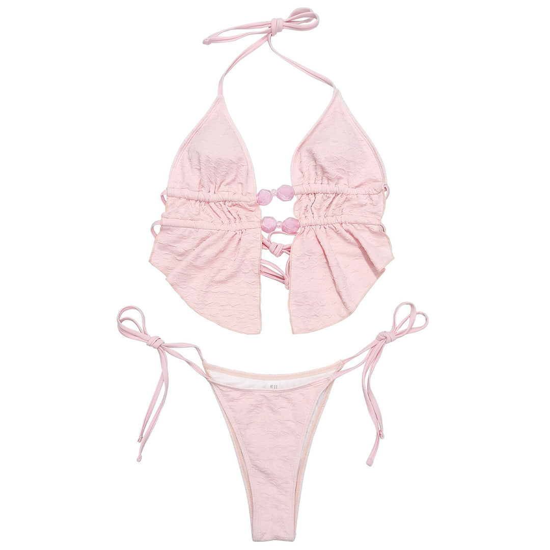 Women Triangle Bikini with airy ruffle Mune Fashion
