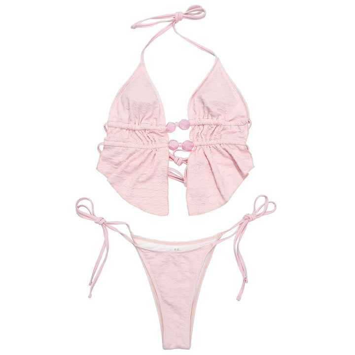 Women Triangle Bikini with airy ruffle Mune Fashion
