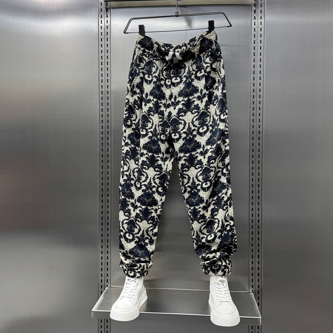 Women's Casual Harem Pants with Floral Pattern Mune Fashion