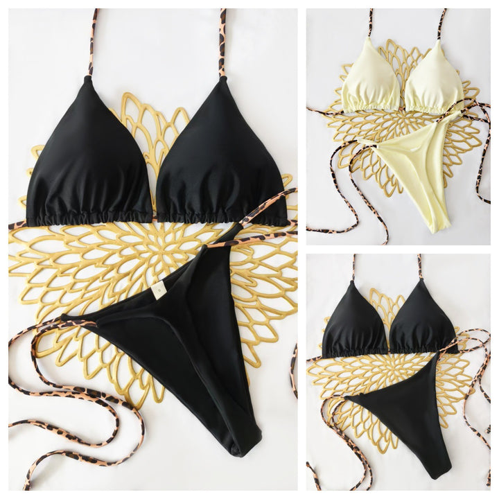 Women's bikini set with trendy animal print and fashionable bow detail Mune Fashion