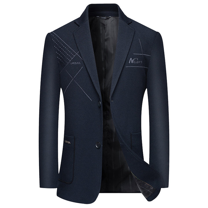 Men's elegant half-lined structured blazer with quilted thermal lining and patch pockets Mune Fashion