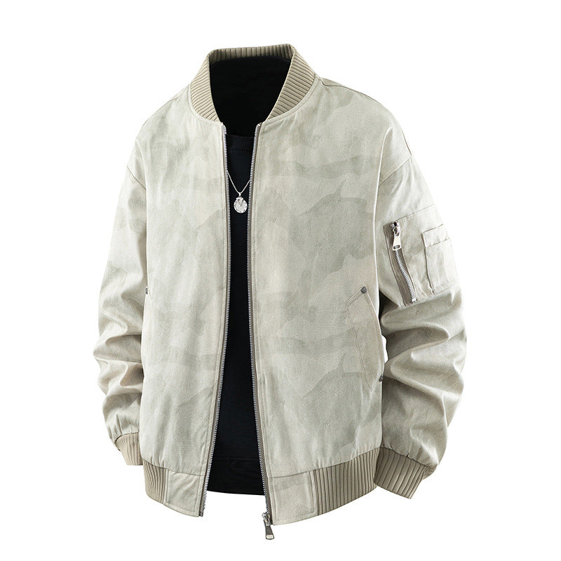 Men's Stylish Bomber Jacket with High Collar