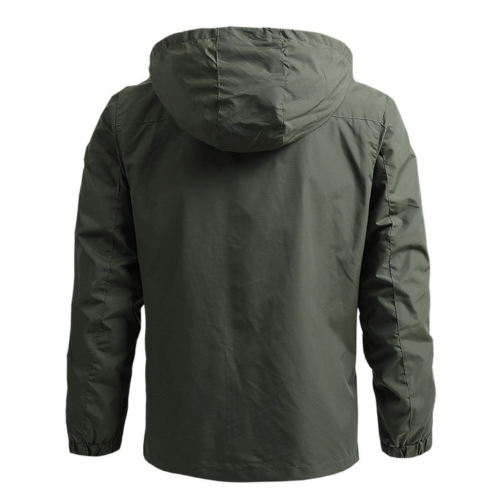 Men's Ultra-Lightweight Trekking Hooded Jacket with Mesh Inner Lining, Chest Zip and Velcro Cuffs Mune Fashion