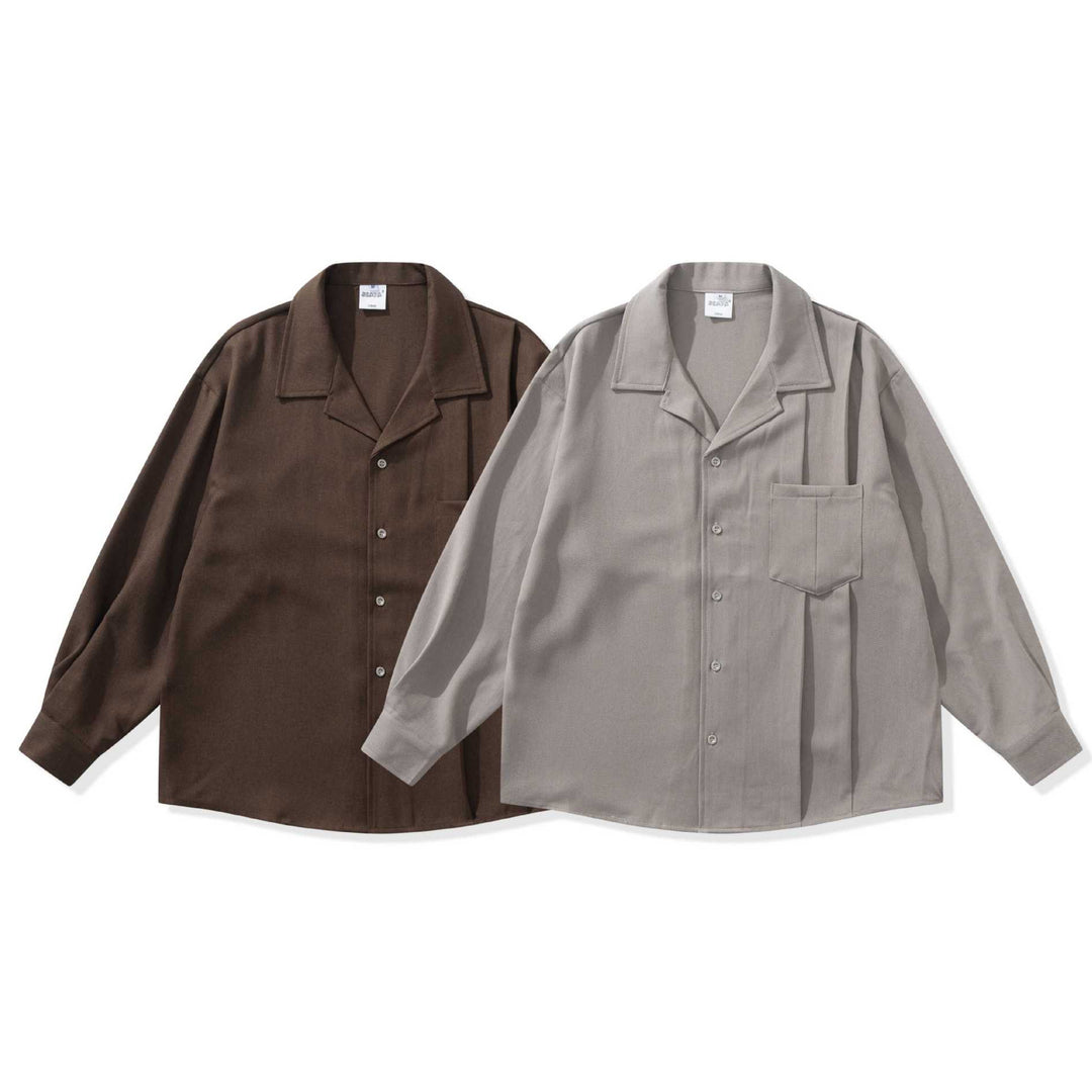 Unisex Oversize Shirt Jacket with Open Notch Collar and Chest Pocket Mune Fashion