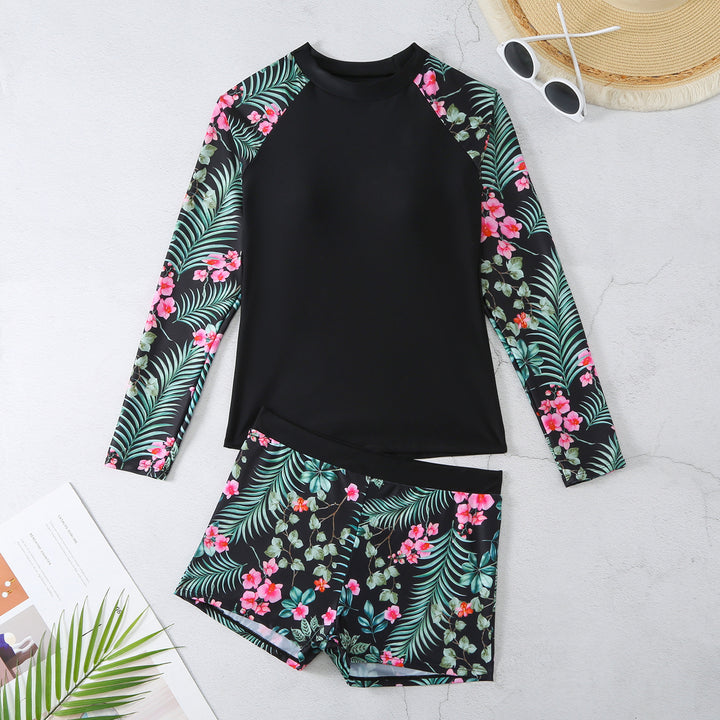 Women's UV Protection Rashguard Set with Floral Design Mune Fashion