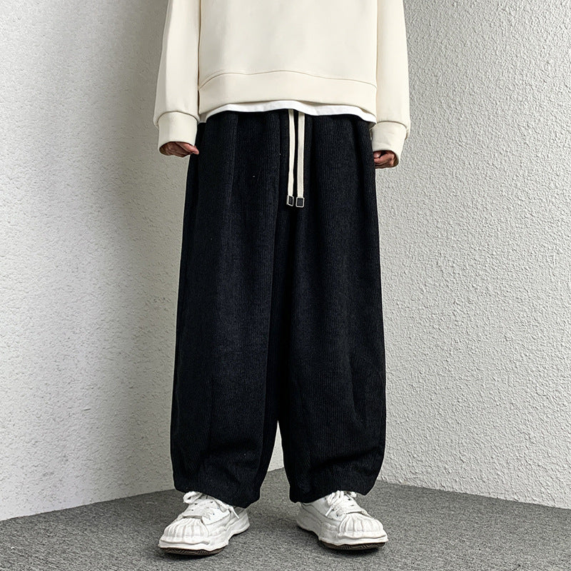 Unisex Extra wide cut cord lounge pants with drawstring and elastic cuffs Mune Fashion