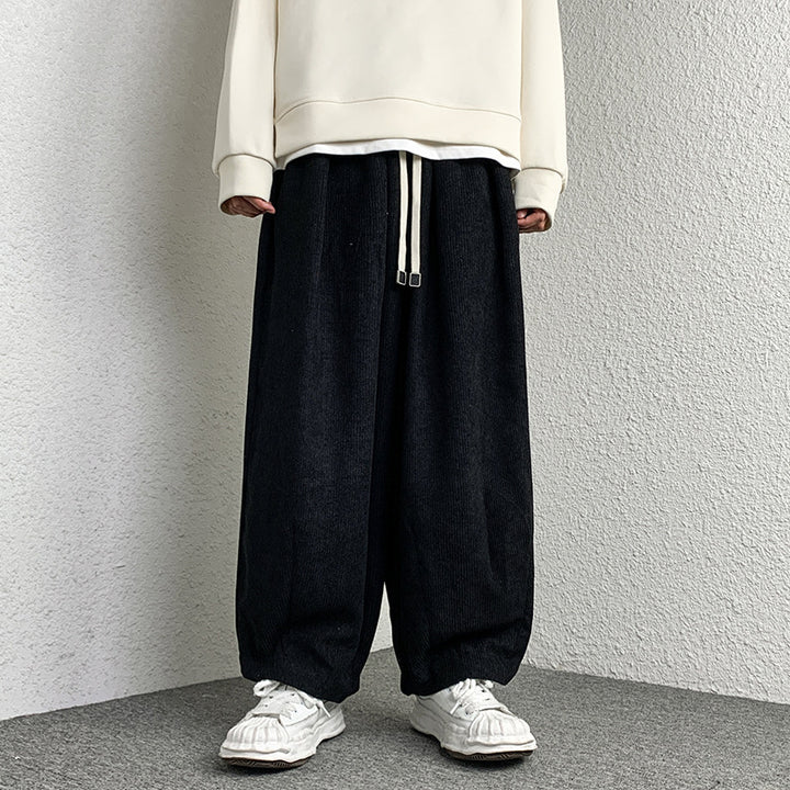 Unisex Extra wide cut cord lounge pants with drawstring and elastic cuffs Mune Fashion