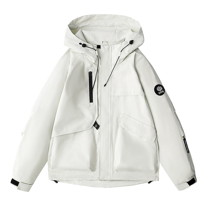 Men's weatherproof hooded field jacket with multifunctional pockets, adjustable hood, and chin protection Mune Fashion